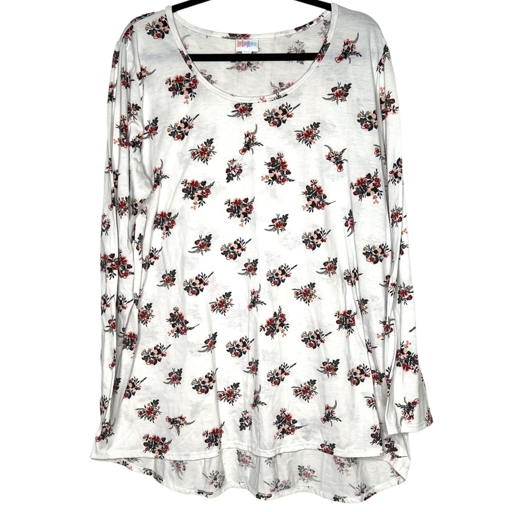 Lularoe Lynnae White Floral Top Size 3XL